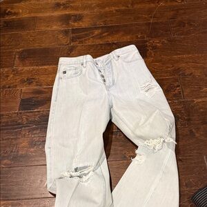 KanCan Light Blue Distressed Flare Jeans